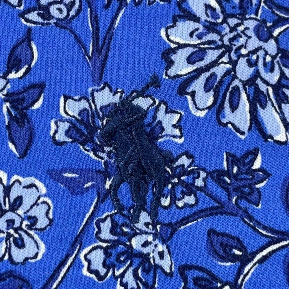 Polo Ralph Lauren Floral Polo Shirt Men XL Blue‎ Custom Slim Fit All Over Print